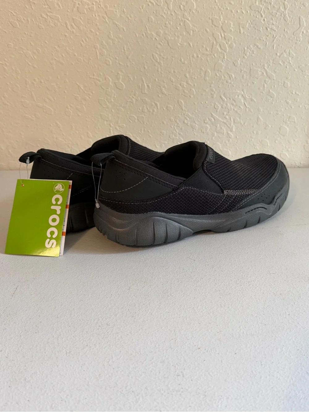 Crocs Men’s Swiftwater Mesh Moc Shoes Black Casual Slip On Loafer Size 9 M